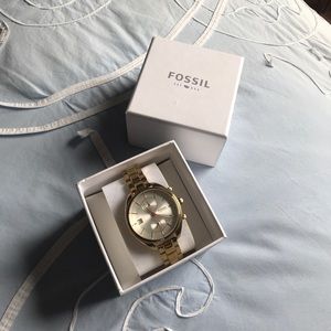 Gold Fossil Watch